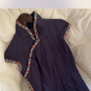 Embroidered Purple Dress